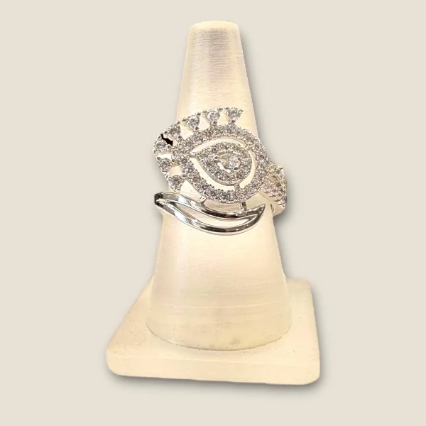 BEAUTIFUL 925 STERLING SILVER GIRLISH RING WITH ZIRCONS & UNIQUE DESIGN | SLR639