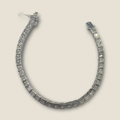 BEAUTIFUL 925 STERLING SILVER GIRLISH BRACELET WITH LOVELY ZIRCONS | SB151 BEAUTIFUL 925 STERLING SILVER GIRLISH BRACELET WITH LOVELY ZIRCONS | SB151