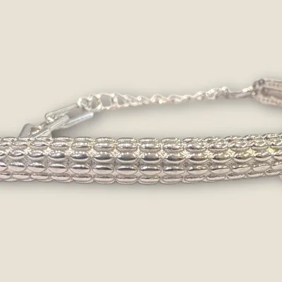 925 Sterling Silver Bracelet with Zircons | Lovely Design | SB126 925 Sterling Silver Bracelet with Zircons | Lovely Design | SB126