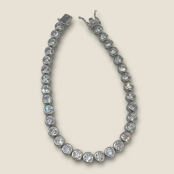 BEAUTIFUL 925 STERLING SILVER GIRLISH BRACELET WITH ZIRCONS | SB114