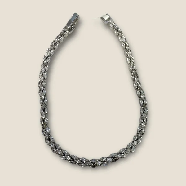 BEAUTIFUL 925 STERLING SILVER GIRLISH BRACELET WITH ZIRCONS | SB149
