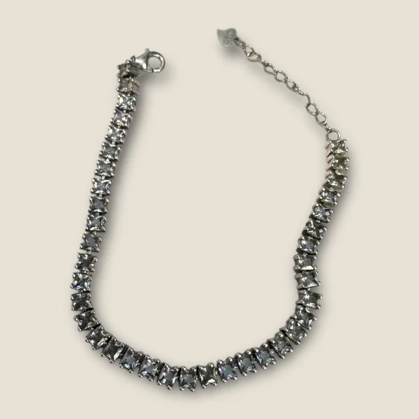 BEAUTIFUL 925 STERLING SILVER GIRLISH BRACELET WITH ZIRCONS & LOVELY DESIGN | SB82