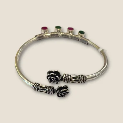 BEAUTIFUL 925 STERLING SILVER GIRLISH BRACELET WITH LOVELY ROSE DESIGN & MULTI COLOUR STONES | SB113 BEAUTIFUL 925 STERLING SILVER GIRLISH BRACELET WITH LOVELY ROSE DESIGN & MULTI COLOUR STONES | SB113