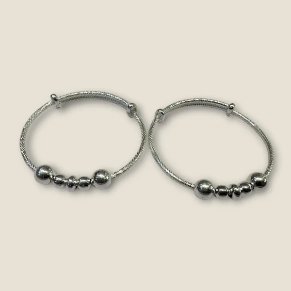 BEAUTIFUL 925 STERLING SILVER BABY KARA PAIR WITH LOVELY DESIGN FOR YOUR LITTLE ONE | SK279