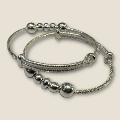 BEAUTIFUL 925 STERLING SILVER BABY KARA PAIR WITH LOVELY DESIGN FOR YOUR LITTLE ONE | SK279 BEAUTIFUL 925 STERLING SILVER BABY KARA PAIR WITH LOVELY DESIGN FOR YOUR LITTLE ONE | SK279