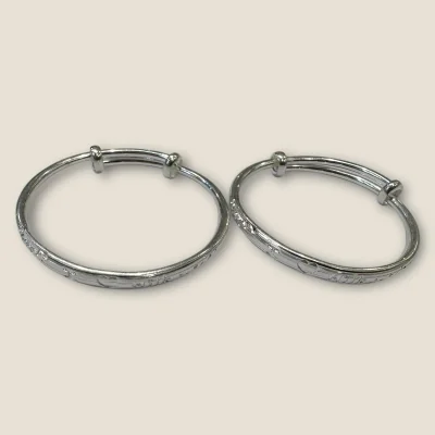 LOVELY 925 STERLING SILVER BABY KARA PAIR WITH BEAUTIFUL DESIGN FOR YOUR LITTLE ONE | SK244 LOVELY 925 STERLING SILVER BABY KARA PAIR WITH BEAUTIFUL DESIGN FOR YOUR LITTLE ONE | SK244