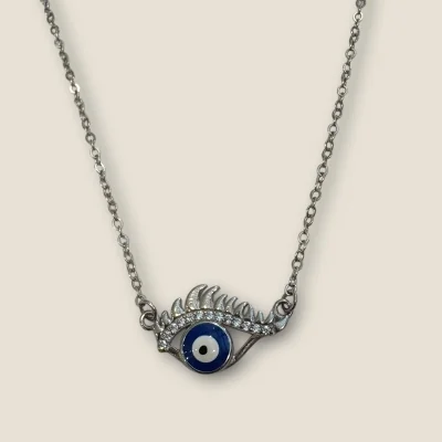 BEAUTIFUL 925 STERLING SILVER EVIL EYE NECKLACE WITH LOVELY DESIGN | SC116 BEAUTIFUL 925 STERLING SILVER EVIL EYE NECKLACE WITH LOVELY DESIGN | SC116