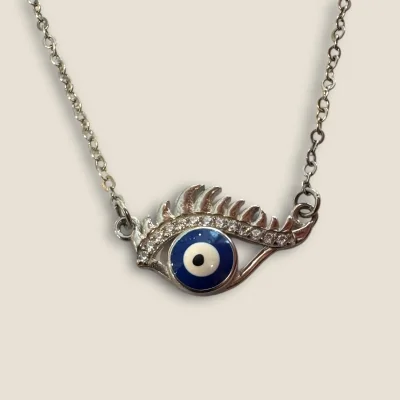 BEAUTIFUL 925 STERLING SILVER EVIL EYE NECKLACE WITH LOVELY DESIGN | SC116 BEAUTIFUL 925 STERLING SILVER EVIL EYE NECKLACE WITH LOVELY DESIGN | SC116