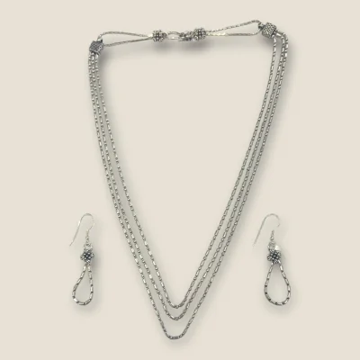 BEAUTIFUL 925 STERLING SILVER NECKLACE WITH LOVELY EARINGS | SC171 , STP278 BEAUTIFUL 925 STERLING SILVER NECKLACE WITH LOVELY EARINGS | SC171 , STP278