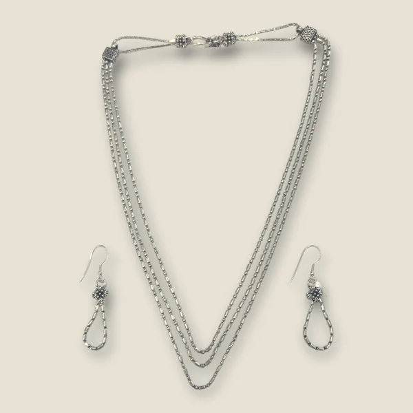 BEAUTIFUL 925 STERLING SILVER NECKLACE WITH LOVELY EARINGS | SC171 , STP278