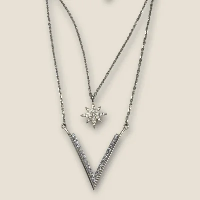 BEAUTIFUL 925 STERLING SILVER NECKLACE WITH LOVELY GIRLISH DESIGN | SC120 BEAUTIFUL 925 STERLING SILVER NECKLACE WITH LOVELY GIRLISH DESIGN | SC120