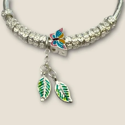 BEAUTIFUL GIRLISH SILVER BRACELET WITH LOVELY BUTTERBFLY DESIGN | SB123 BEAUTIFUL GIRLISH SILVER BRACELET WITH LOVELY BUTTERBFLY DESIGN | SB123
