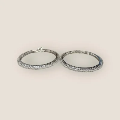 925 Sterling Silver White Stone Silver Bangles | SBN23 925 Sterling Silver White Stone Silver Bangles | SBN23