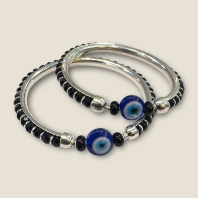BEAUTIFUL 925 STERLING SILVER BABY KARA PAIR WITH LOVELY UNIQUE DESIGN FOR YOUR LITTLE ONE | SK271