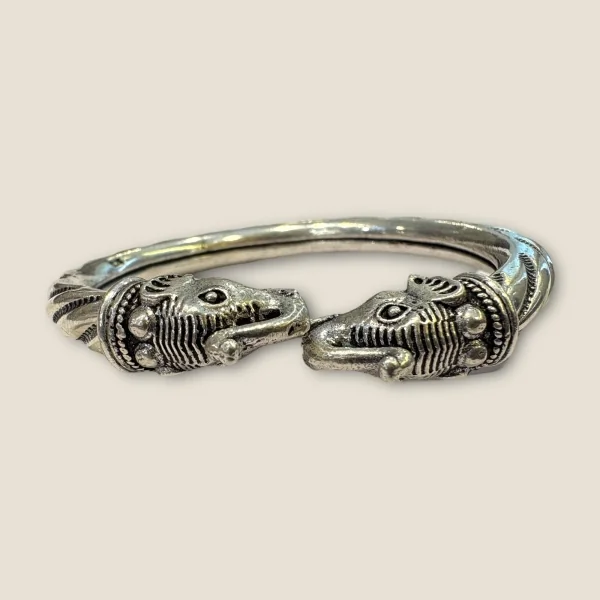 BEAUTIFUL 925 STERLING SILVER MEN'S KARA WITH LOVELY ELEPHANT FACE DESIGN | SK259
