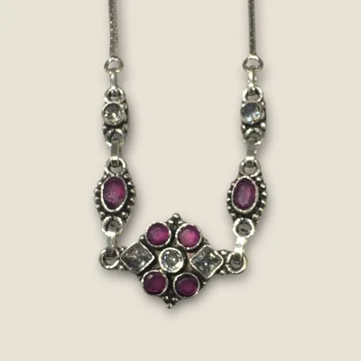 BEAUTIFUL 925 STERLING GIRLISH SILVER ANKLETS WITH LOVELY PINK STONES | SPY433 BEAUTIFUL 925 STERLING GIRLISH SILVER ANKLETS WITH LOVELY PINK STONES | SPY433