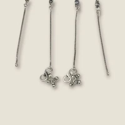 BEAUTIFUL 925 STERLING GIRLISH SILVER ANKLETS WITH LOVELY PINK STONES | SPY433 BEAUTIFUL 925 STERLING GIRLISH SILVER ANKLETS WITH LOVELY PINK STONES | SPY433