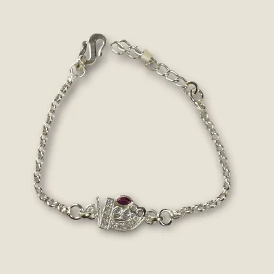 BEAUTIFUL SILVER RAKHI WITH LOVELY DESIGN | SB164 BEAUTIFUL SILVER RAKHI WITH LOVELY DESIGN | SB164