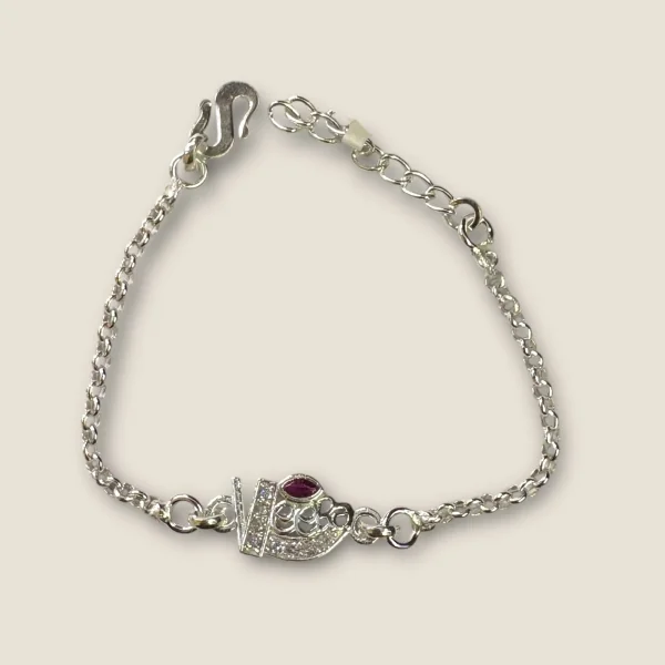 BEAUTIFUL SILVER RAKHI WITH LOVELY DESIGN | SB164