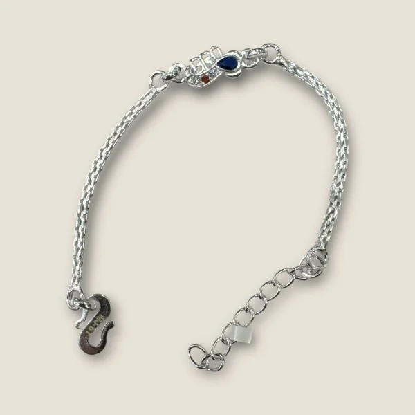 BEAUTIFUL SILVER RAKHI WITH LOVELY UNIQUE DESIGN | SB166