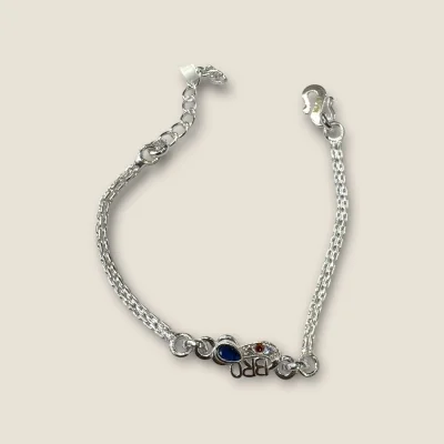 BEAUTIFUL SILVER RAKHI WITH LOVELY UNIQUE DESIGN | SB166 BEAUTIFUL SILVER RAKHI WITH LOVELY UNIQUE DESIGN | SB166