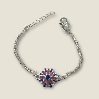 BEAUTIFUL SILVER RAKHI WITH LOVELY UNIQUE DESIGN | SB179