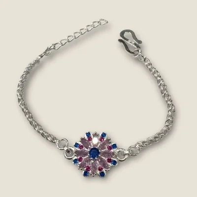BEAUTIFUL SILVER RAKHI WITH LOVELY UNIQUE DESIGN | SB179