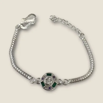 BEAUTIFUL SILVER RAKHI WITH LOVELY OM DESIGN | SB181 BEAUTIFUL SILVER RAKHI WITH LOVELY OM DESIGN | SB181