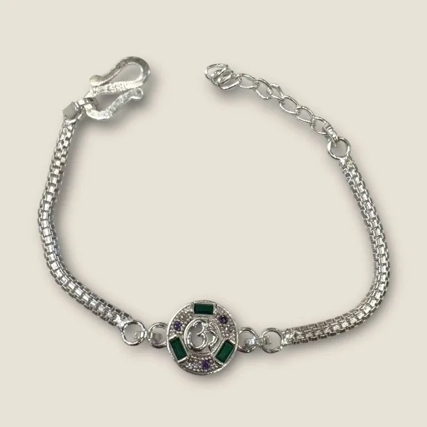 BEAUTIFUL SILVER RAKHI WITH LOVELY OM DESIGN | SB181