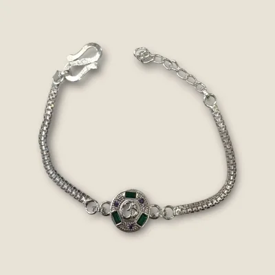 BEAUTIFUL SILVER RAKHI WITH LOVELY OM DESIGN | SB181 BEAUTIFUL SILVER RAKHI WITH LOVELY OM DESIGN | SB181