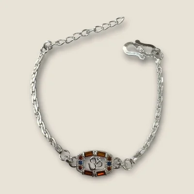 BEAUTIFUL SILVER RAKHI WITH LOVELY OM DESIGN | SB183