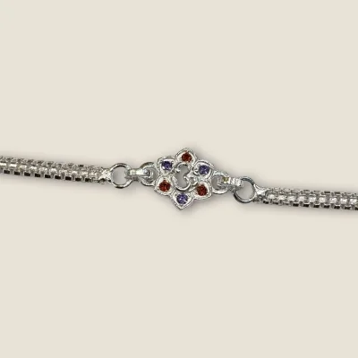 LOVELY SILVER RAKHI WITH BEAUTIFUL OM DESIGN | SB175
