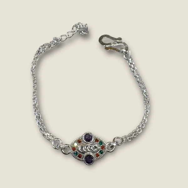 LOVELY SILVER RAKHI WITH BEAUTIFUL DESIGN | SB184