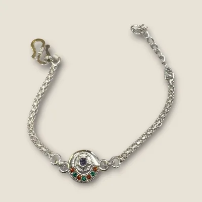LOVELY SILVER RAKHI WITH BEAUTIFUL DESIGN | SB180 LOVELY SILVER RAKHI WITH BEAUTIFUL DESIGN | SB180