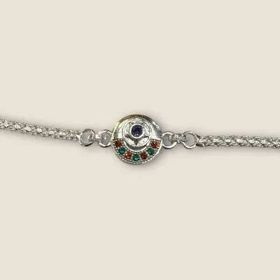 LOVELY SILVER RAKHI WITH BEAUTIFUL DESIGN | SB180 LOVELY SILVER RAKHI WITH BEAUTIFUL DESIGN | SB180