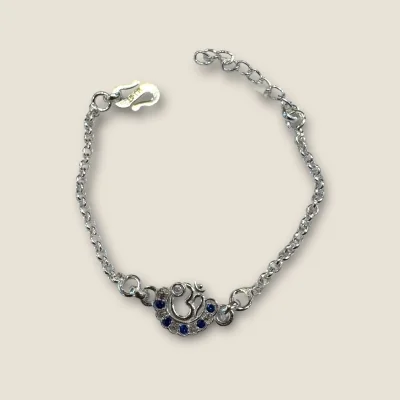LOVELY SILVER RAKHI WITH BEAUTIFUL OM DESIGN | SB167