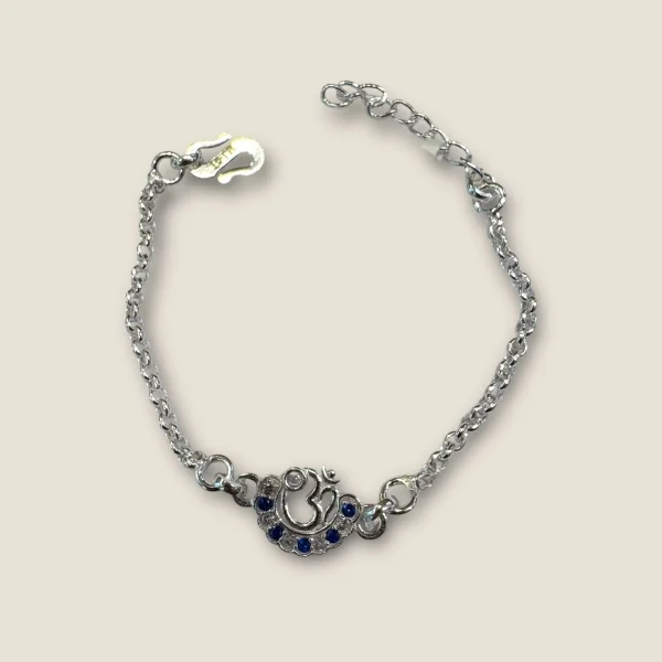 LOVELY SILVER RAKHI WITH BEAUTIFUL OM DESIGN | SB167
