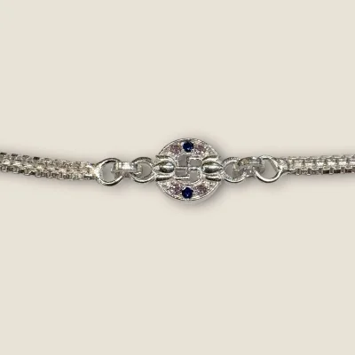 LOVELY SILVER RAKHI WITH BEAUTIFUL SWASTIK DESIGN | SB174