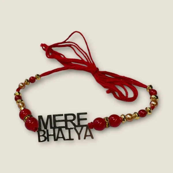 BEAUTIFUL SILVER THRED RAKHI WITH LOVELY DESIGN