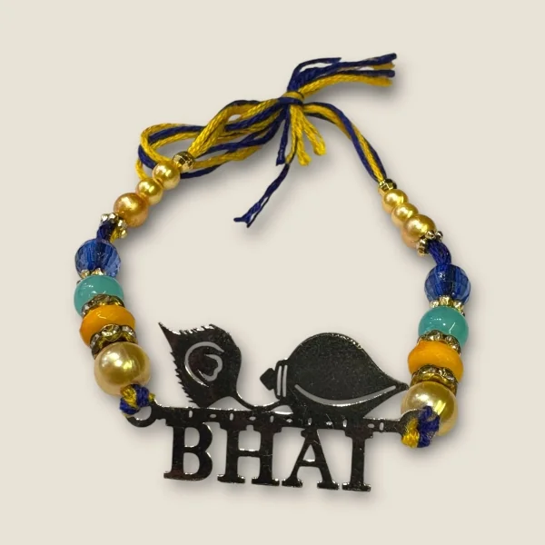 BEAUTIFUL SILVER THRED RAKHI WITH LOVELY DESIGN
