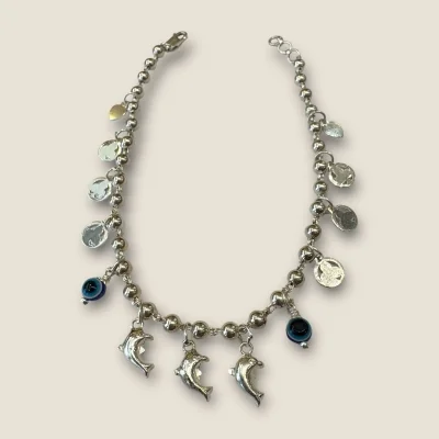 BEAUTIFUL 925 STERLING GIRLISH SILVER ANKLETS WITH EVIL EYE DESIGN | SPY447 BEAUTIFUL 925 STERLING GIRLISH SILVER ANKLETS WITH EVIL EYE DESIGN | SPY447