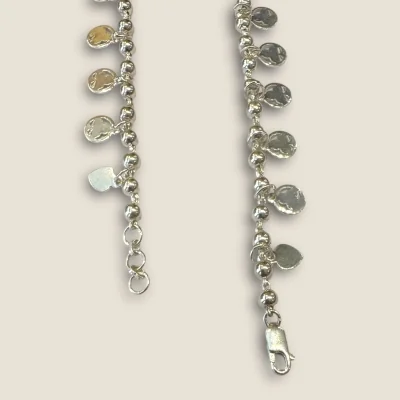 BEAUTIFUL 925 STERLING GIRLISH SILVER ANKLETS WITH LOVELY EVIL EYE DESIGN | SPY448