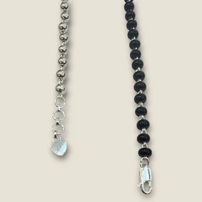 BEAUTIFUL 925 STERLING GIRLISH SILVER ANKLETS WITH BLACK BEADS & LOVELY DESIGN | SPY456 BEAUTIFUL 925 STERLING GIRLISH SILVER ANKLETS WITH BLACK BEADS & LOVELY DESIGN | SPY456