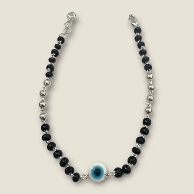 BEAUTIFUL 925 STERLING GIRLISH SILVER EVIL EYE ANKLETS WITH LOVELY DESIGN | SPY452 BEAUTIFUL 925 STERLING GIRLISH SILVER EVIL EYE ANKLETS WITH LOVELY DESIGN | SPY452