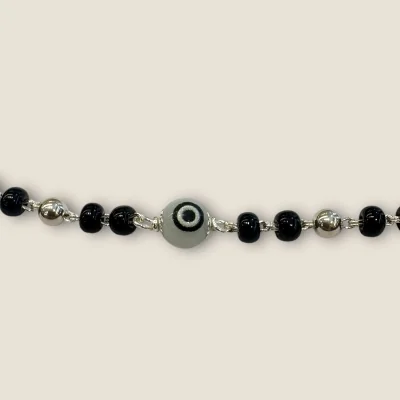 BEAUTIFUL 925 STERLING GIRLISH SILVER ANKLETS WITH BLACK BEADS | SPY 455 BEAUTIFUL 925 STERLING GIRLISH SILVER ANKLETS WITH BLACK BEADS | SPY 455