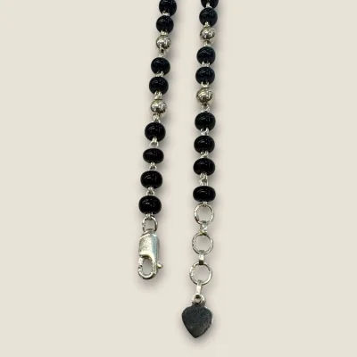 BEAUTIFUL 925 STERLING GIRLISH SILVER ANKLETS WITH BLACK BEADS | SPY 455 BEAUTIFUL 925 STERLING GIRLISH SILVER ANKLETS WITH BLACK BEADS | SPY 455