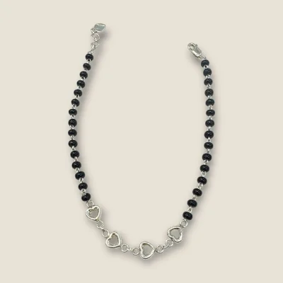 BEAUTIFUL 925 STERLING GIRLISH SILVER ANKLETS WITH LOVELY BEADS | SPY457 BEAUTIFUL 925 STERLING GIRLISH SILVER ANKLETS WITH LOVELY BEADS | SPY457