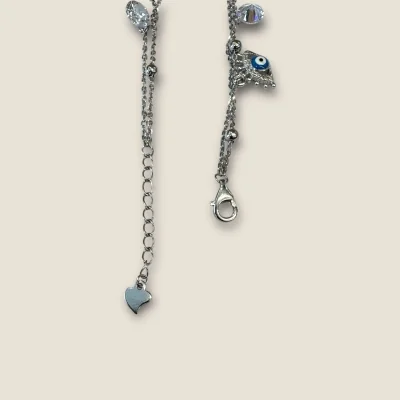 BEAUTIFUL 925 STERLING SILVER GIRLISH EVIL EYE BRACELET WITH LOVELY DESIGN | SB195 BEAUTIFUL 925 STERLING SILVER GIRLISH EVIL EYE BRACELET WITH LOVELY DESIGN | SB195