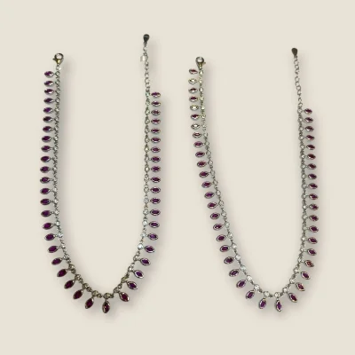 BEAUTIFUL 925 STERLING SILVER GIRLISH ANKLETS WITH LOVELY PINK STONES & UNIQUE DESIGN | SPY488