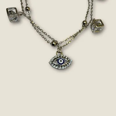 925 Sterling Silver Evil Eye Anklets with Lovely Stones | Spy492 925 Sterling Silver Evil Eye Anklets with Lovely Stones | Spy492